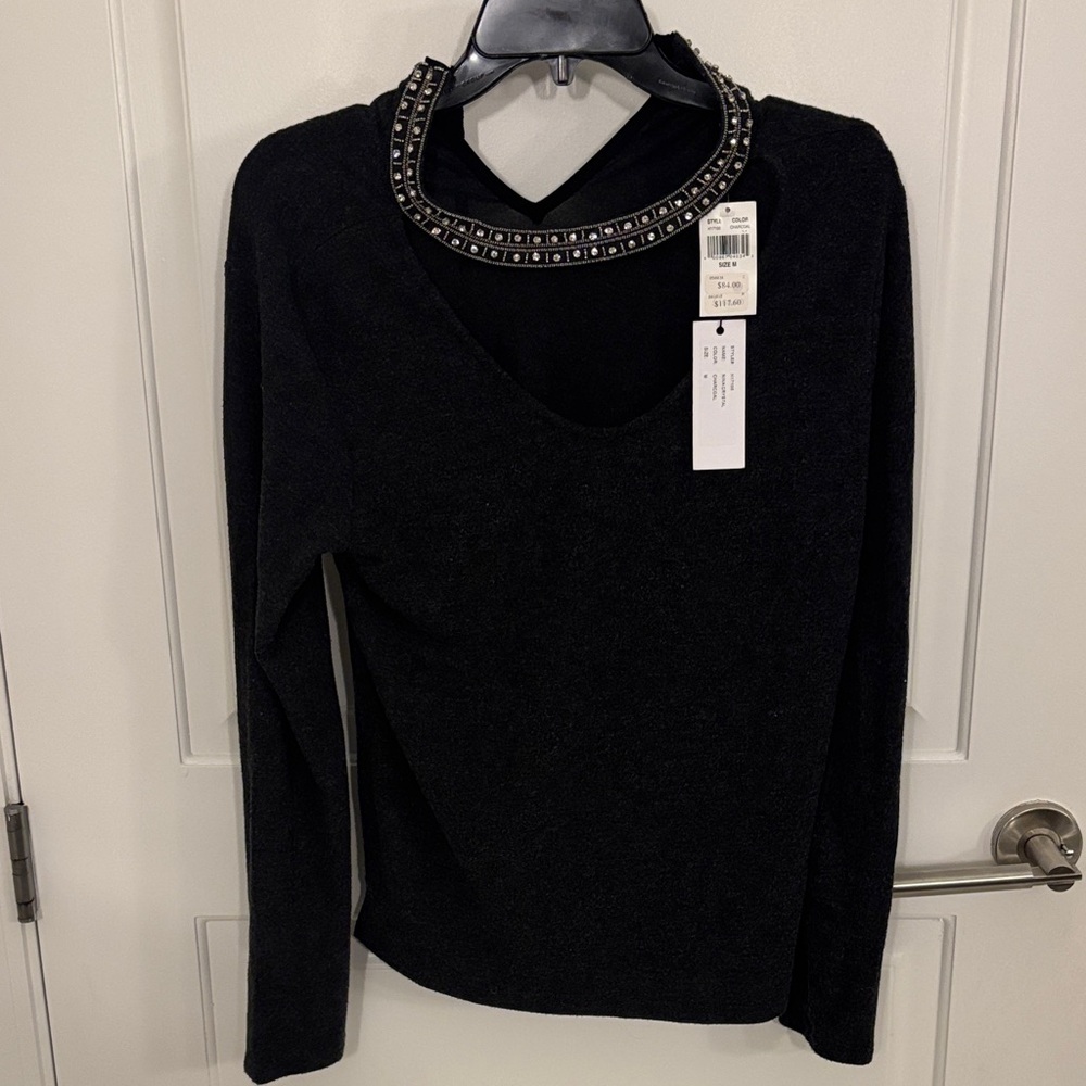 NWT Generation Love Gray Studded Top